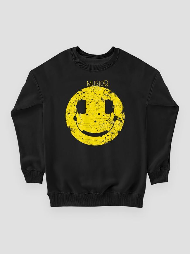 Свитшот женский "Music Smile", Черный, M