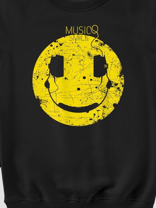 Свитшот женский "Music Smile", Черный, M
