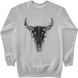Women's Sweatshirt "Desert Cow Skull", Gray, XS