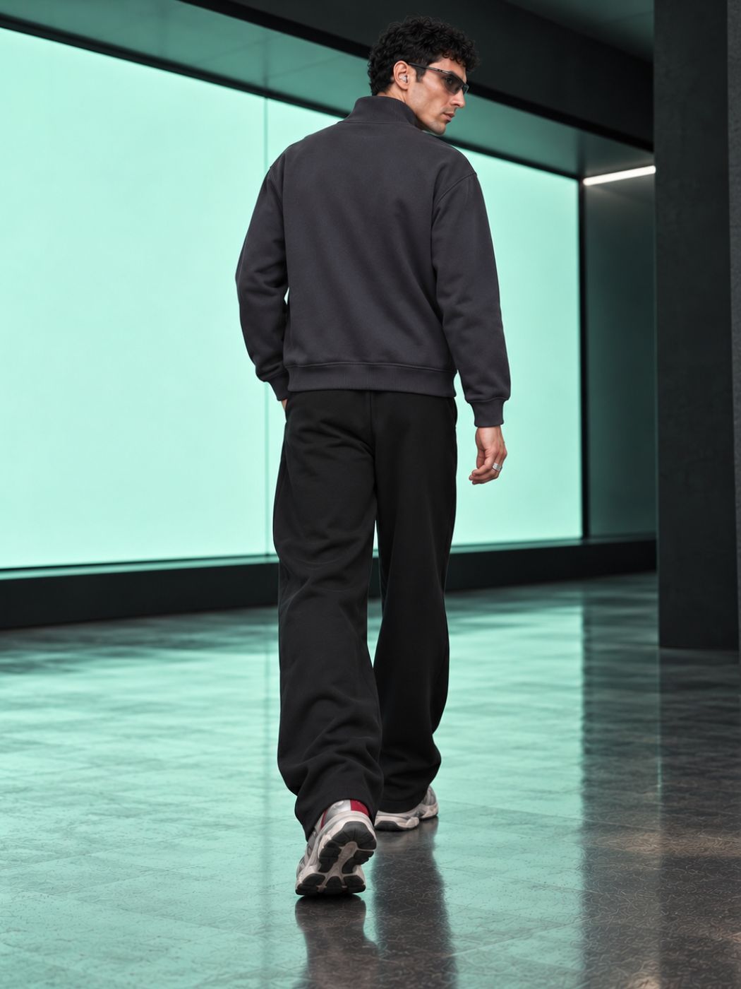 Men&rsquo;s Sweatshirt with Zipper Gray, Grey Melange, M
