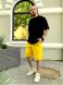 Men’s Oversize Suit - Shorts and T-shirt, Black and yellow, XS-S