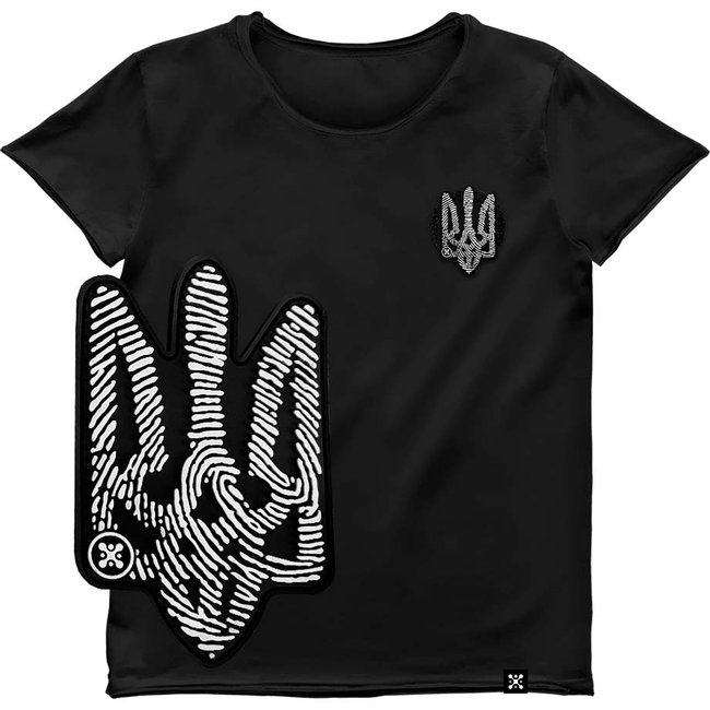 Women's T-shirt with a Changeable Patch “Nation Code”, Black, M, Nation Code