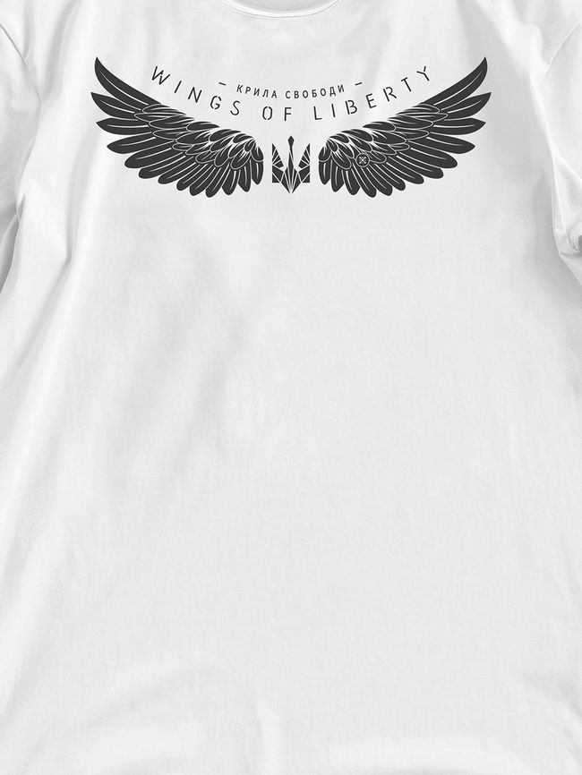 Футболка жіноча оверсайз &ldquo;Wings of Liberty&rdquo;, Білий, XS-S