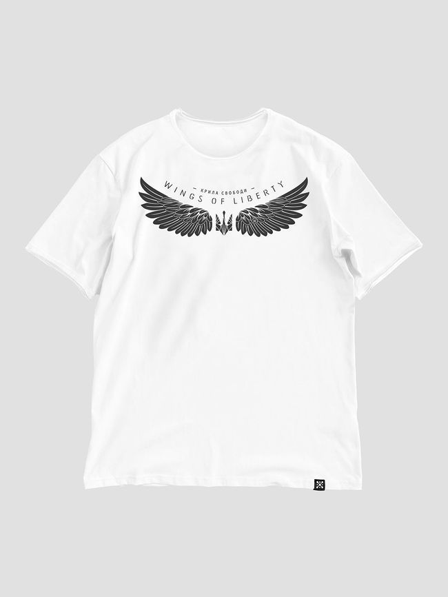 Футболка жіноча оверсайз &ldquo;Wings of Liberty&rdquo;, Білий, XS-S