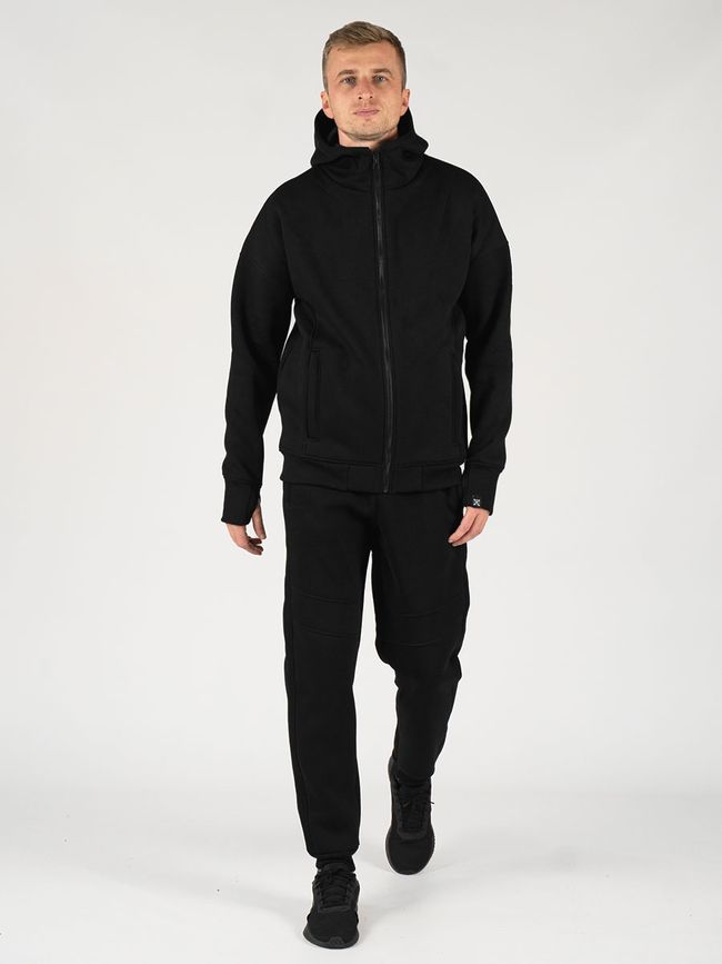 Men's tracksuit set with t-shirt “Minimalistic Trident”, Black, 2XS, XS (99  cm)