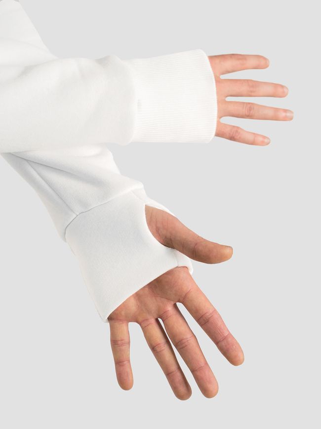 Men's suit hoodie white and pants, White, M-L, L (108 cm)