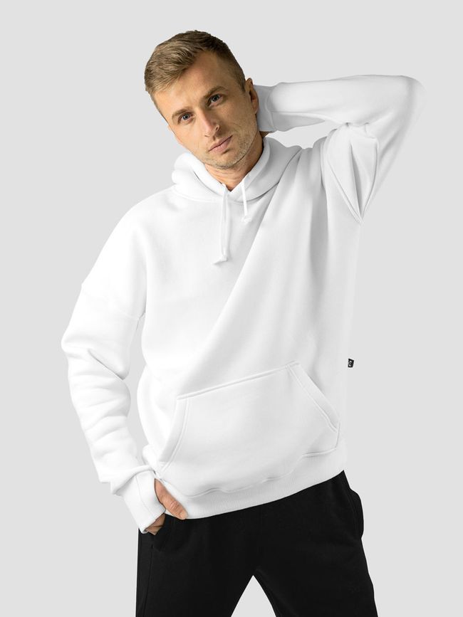 Костюм чоловічий худі білий та штани, Білий, M-L, L (108 см)