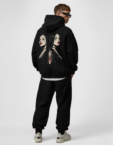 Men's Hoodie Oversize “Twosome Nuns” - Dubhumans