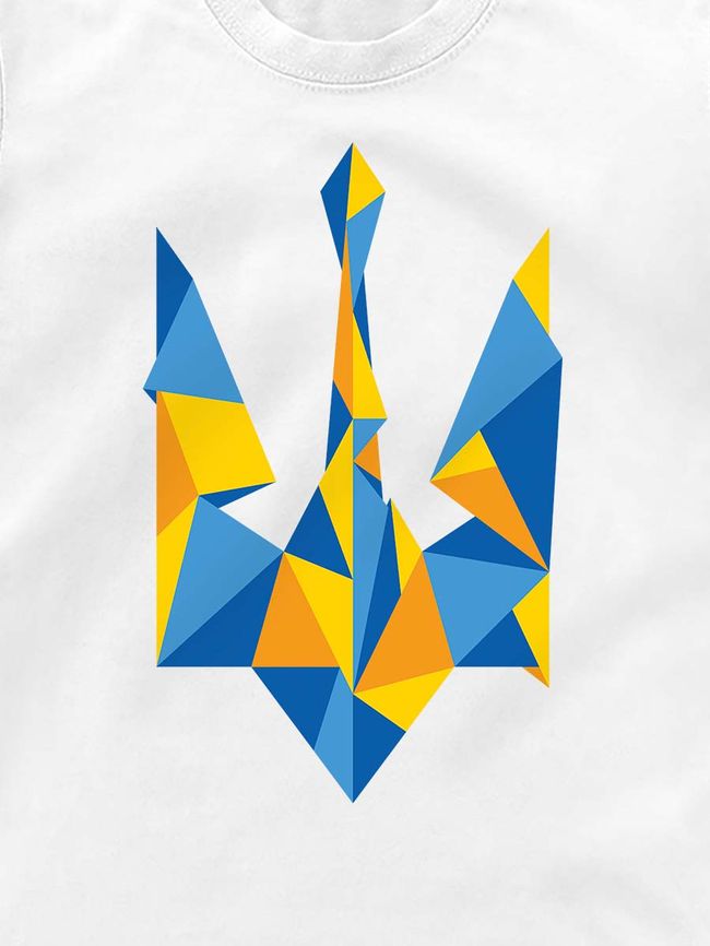Футболка детская "Ukraine Geometric" с гербом тризубом, Белый, XS  (110-116 см)