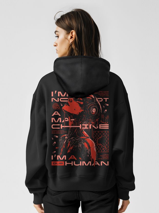 Women's Hoodie "Machine", Black, M-L