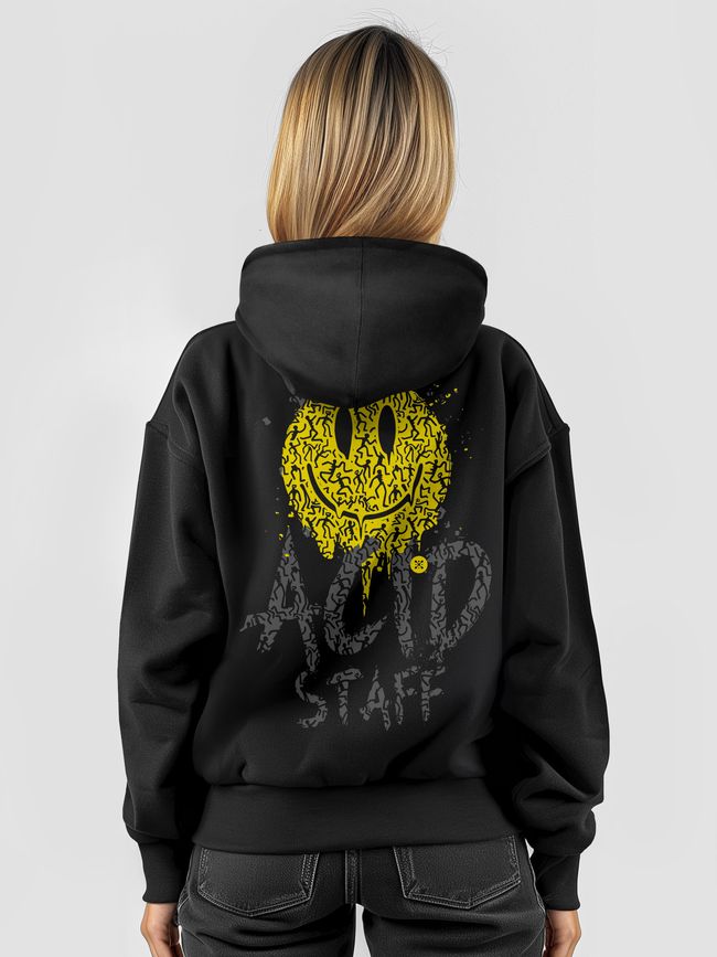 Women's Hoodie "Acid House Staff", Black, M-L