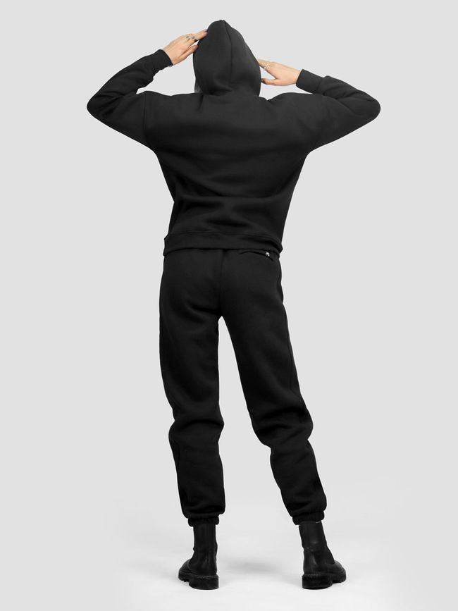 Костюм женский худи черный со сменным патчем "Dubhumans", Черный, XS-S, XS (99 см)