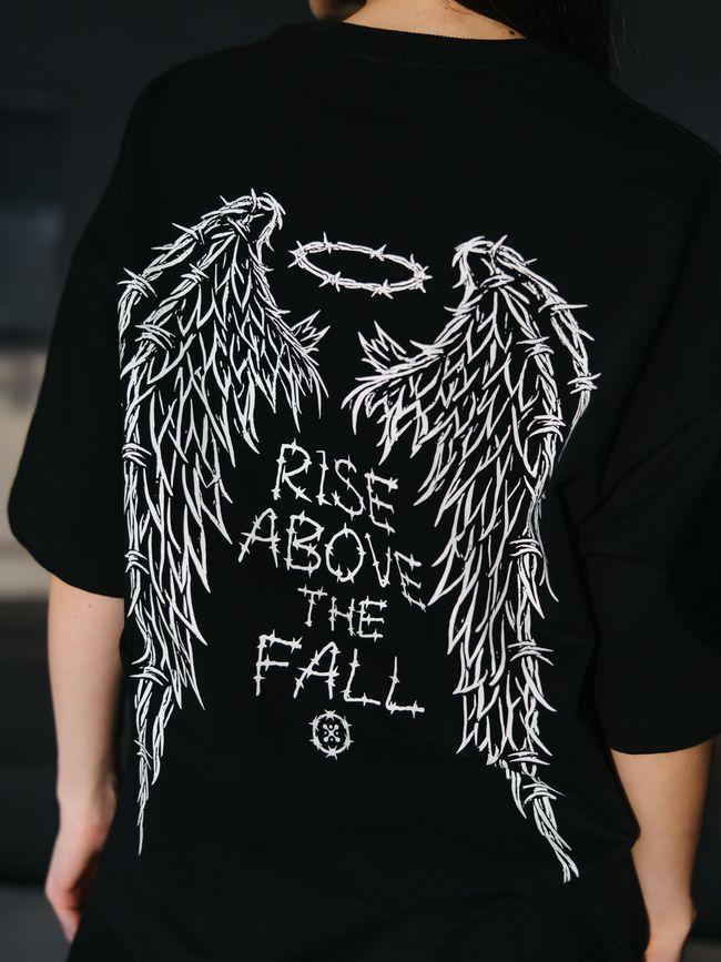 Women's T-shirt Oversize &ldquo;Wire Wings&rdquo;, Black, S