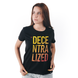Women's T-shirt “Decentralized” with Bitcoin Cryptocurrency, Black, M