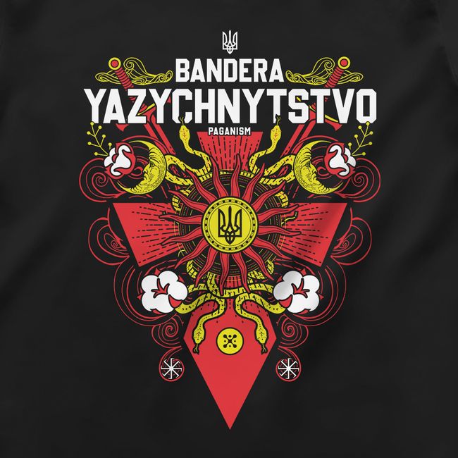 Футболка жіноча "Bandera Yazychnytstvo", Чорний, M