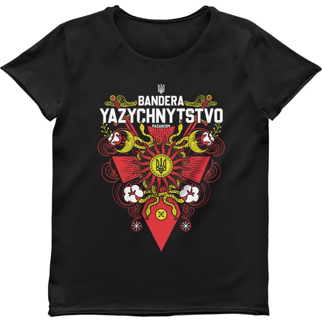 women's T-shirt "Bandera Yazychnytstvo", Black, M