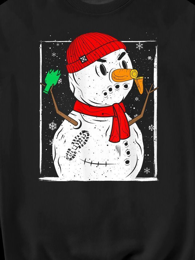 Men's Sweatshirt &ldquo;Crazy Snowman&rdquo;, Black, L