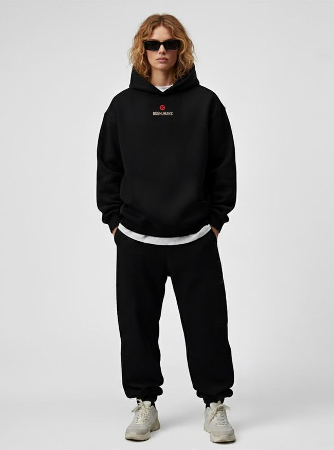 Women's Hoodie Oversize "Twosome Nuns&rdquo;, Black, One Size