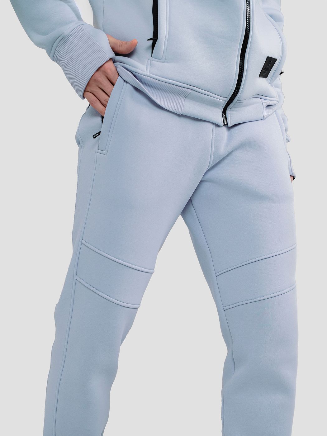 Men's tracksuit set Hoodie with a zipper and Pants Light Blue, світло-блакитний, M-L, L (108 cm)
