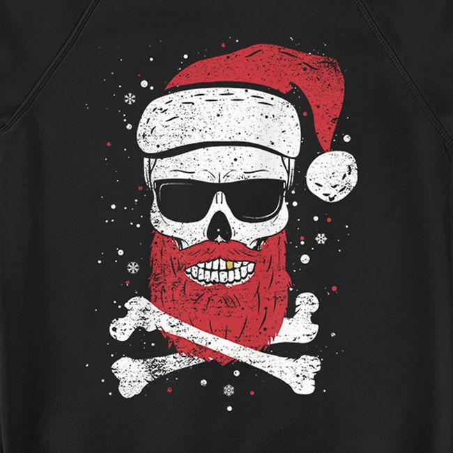 Women's Sweatshirt "Santa Skull", Black, M