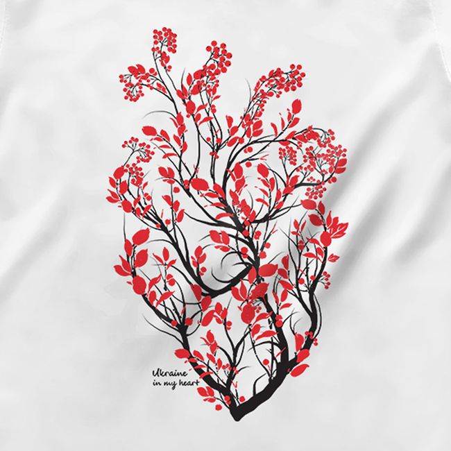 Women's T-shirt "Ukraine In My Heart", White, XS