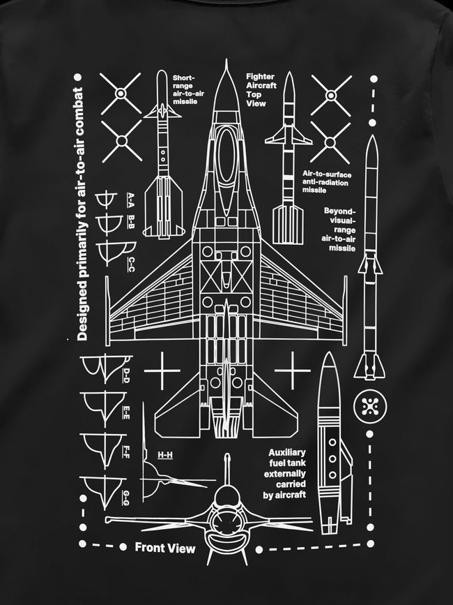 Футболка жіноча "Jet Fighter", Чорний, M