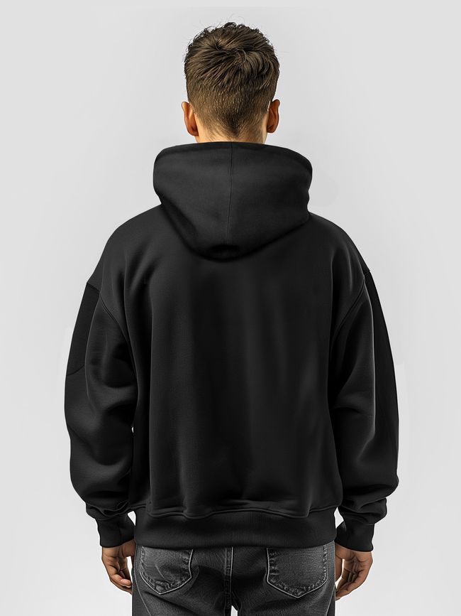 Men's Hoodie "Carpathian Blue Mountains", Black, M-L