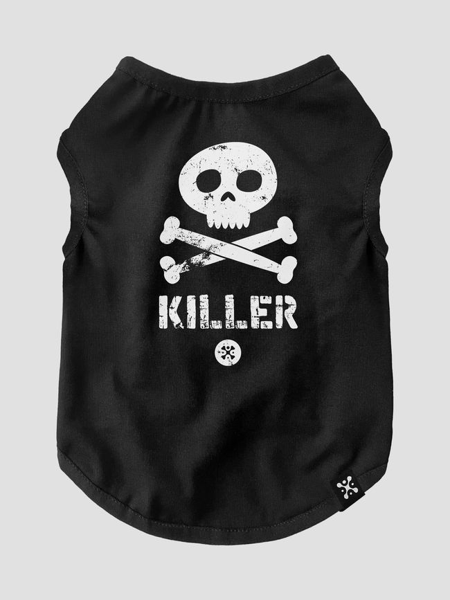 Cat's T-shirt "Killer", Black, XS