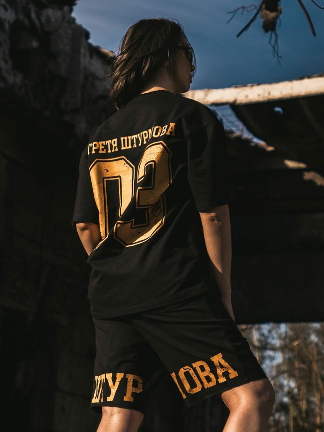 Комплект жіночий шорти та футболка оверсайз &ldquo;03 (3ОШБр)&rdquo;, Чорний, XS-S