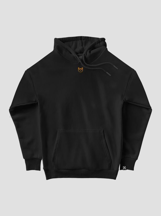 Women's Hoodie "Cats at Work (3SAB)", Black, M-L