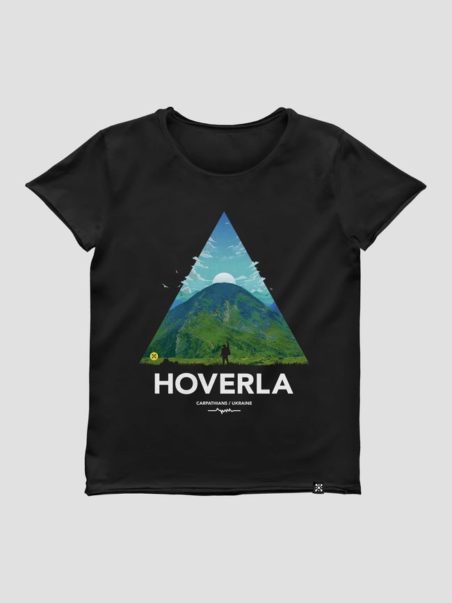 Футболка женская "Hoverla", Черный, XS