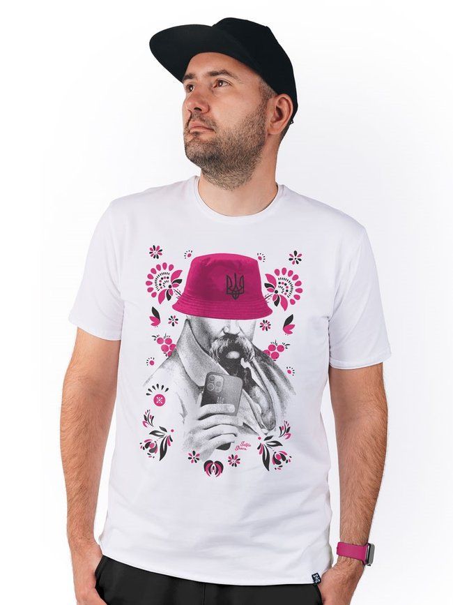 Men's T-shirt &ldquo;Selfie Sheva Music Fan&rdquo;, White, L