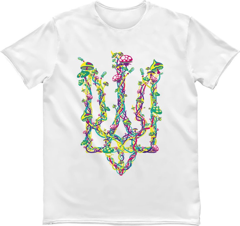Men's T-shirt " Mushroom Trident", White, M