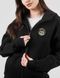 Women's tracksuit set with a Changeable Patch "Chornobayivka" Hoodie with a zipper, Black, XS-S, XS (99  cm)
