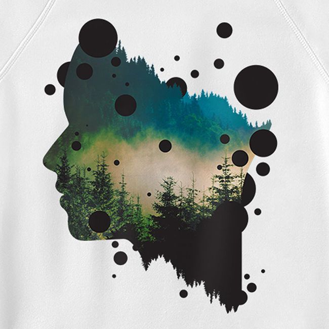 Women's Sweatshirt "Carpathian Face", White, XS