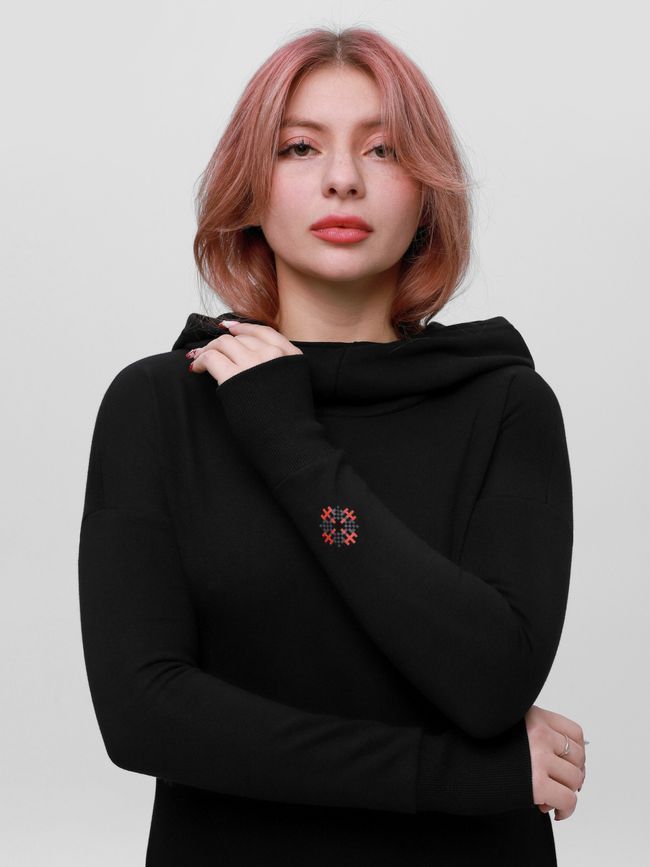 Сукня-худі "Ethno Code", Чорний, 2XS