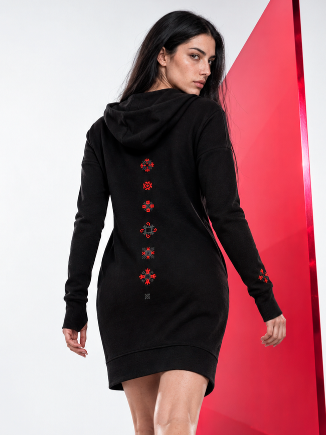Dress-hoodie "Ethno Code", Black, 2XS