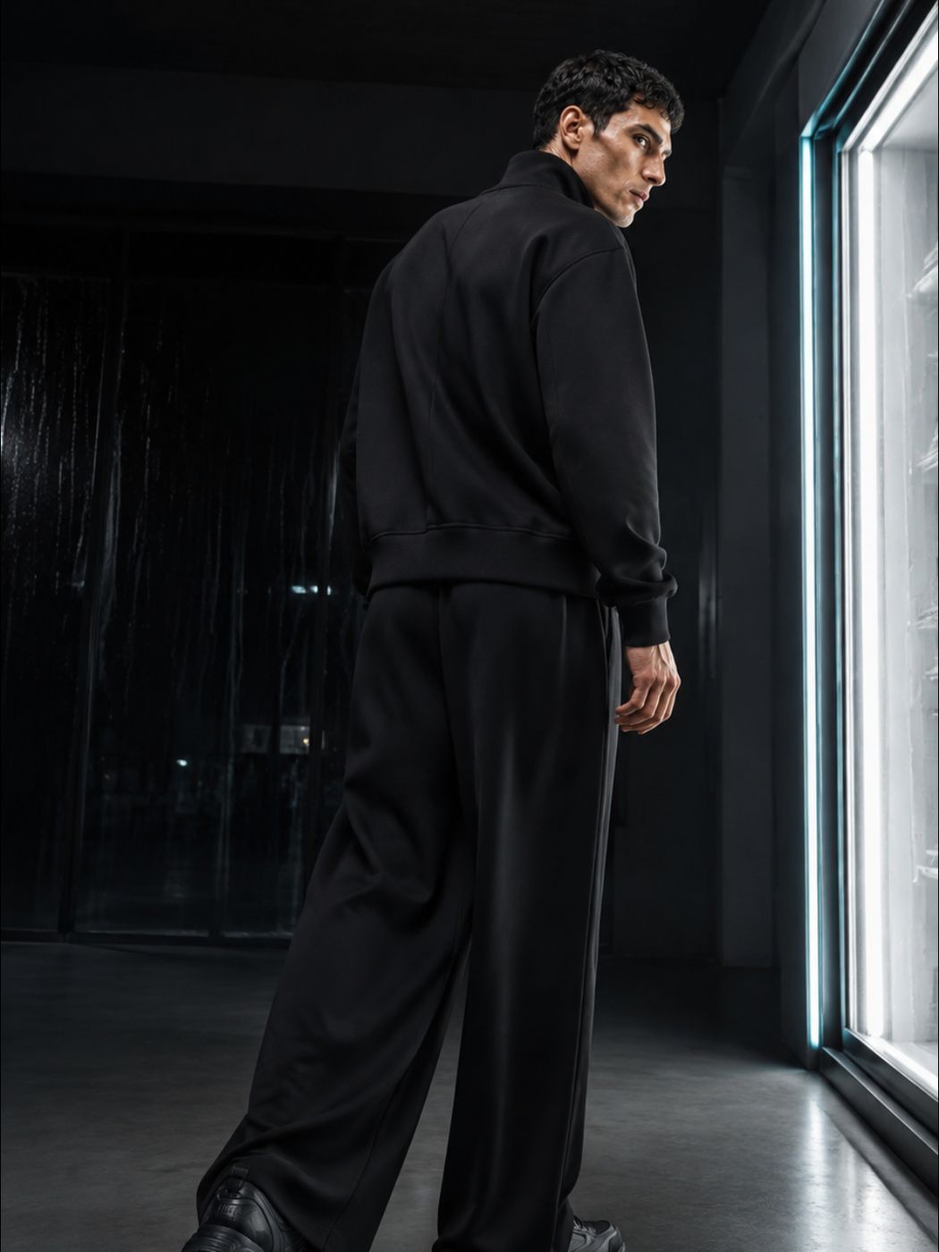 Men&rsquo;s Sweatshirt with Zipper Black, Black, M