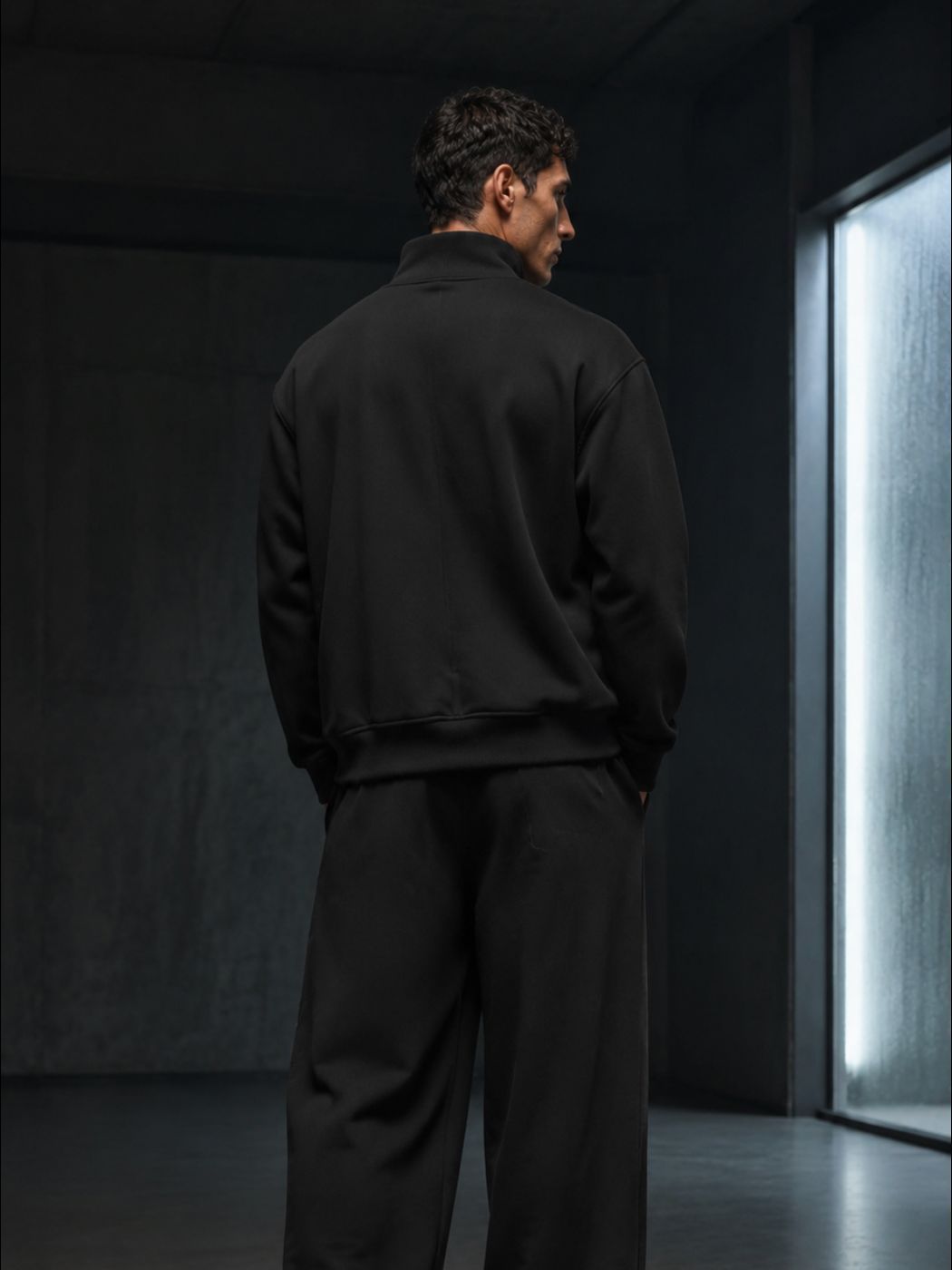 Men&rsquo;s Sweatshirt with Zipper Black, Black, M