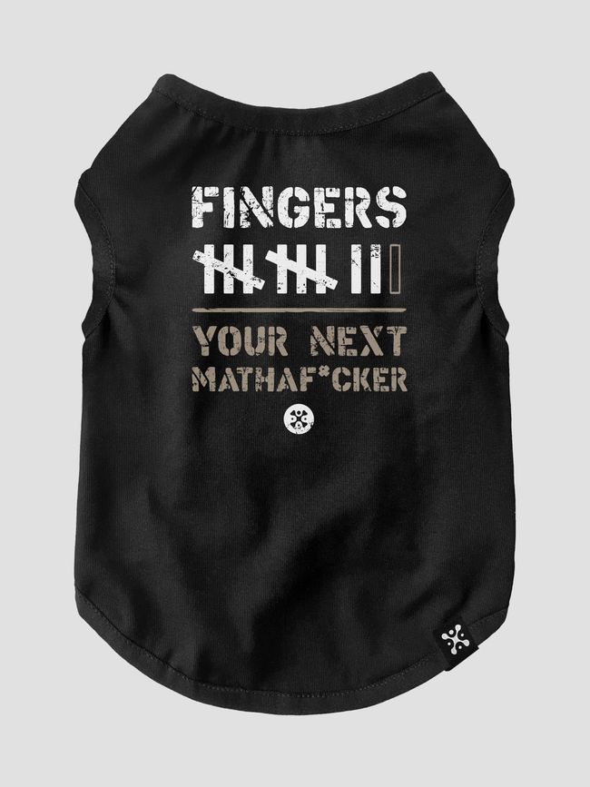 Cat's T-shirt "Fingers", Black, XS