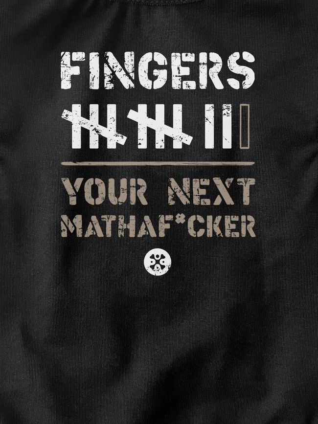 Cat's T-shirt "Fingers", Black, XS