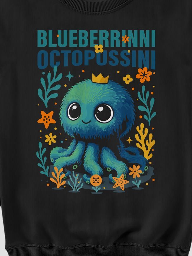Women's Sweatshirt "Blueberrinni Octopussini", Black, M