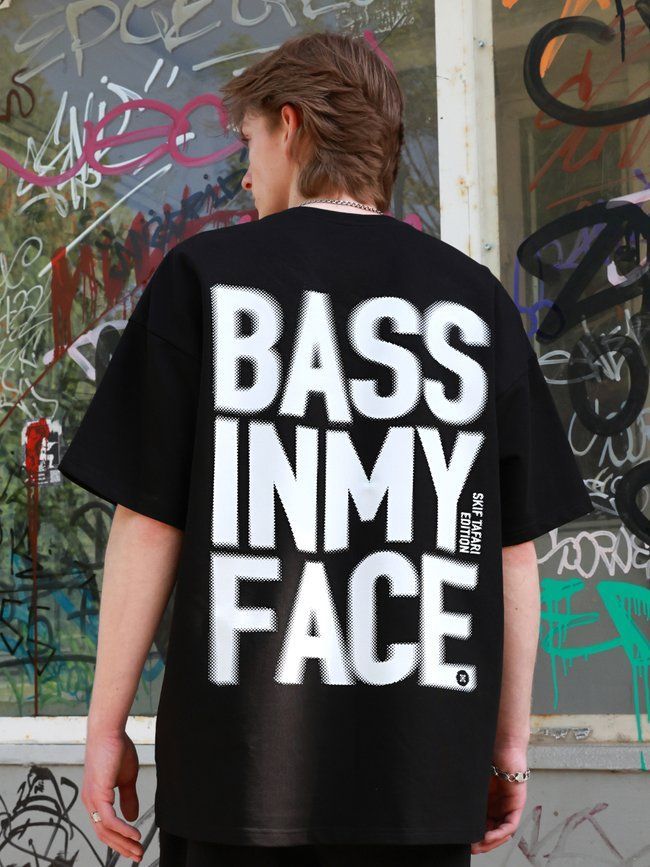 Футболка мужская оверсайз &ldquo;Bass in My Face&rdquo;, Черный, XS-S