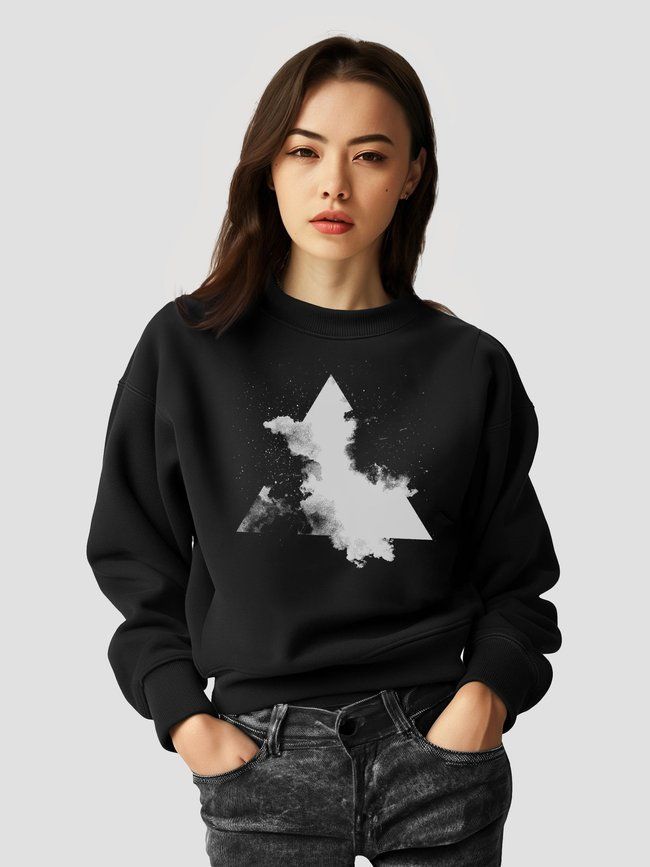Women's Sweatshirt "Smoke Triangle", Black, S
