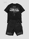 Men’s Oversize Suit - Shorts and T-shirt “Under Control”, Black, 2XS