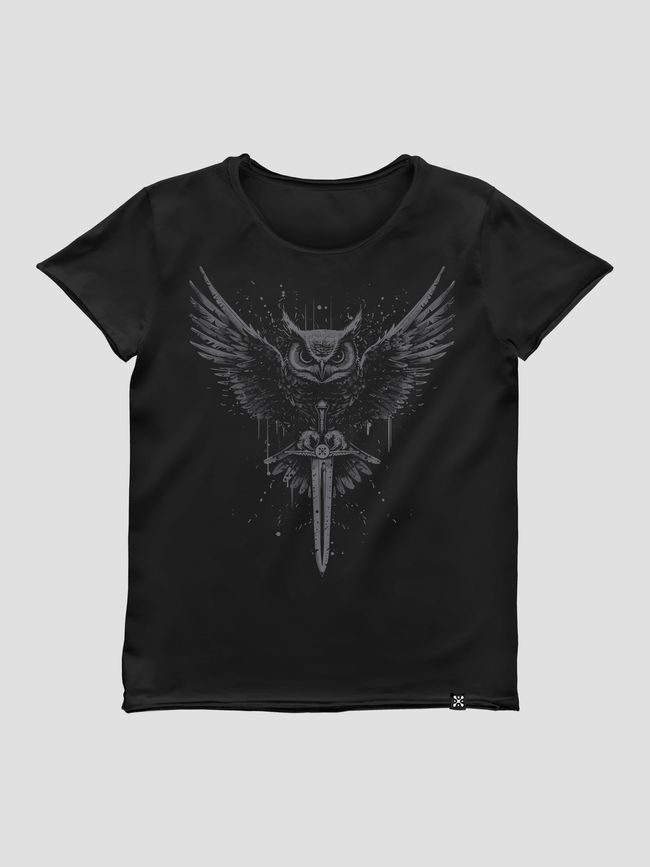 Women's T-shirt "The Owl of Main Directorate of Intelligence", Black, M