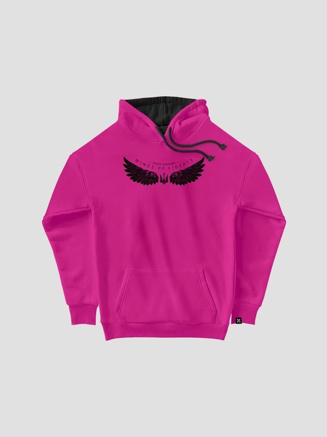 Kid's hoodie "Wings of Liberty", Sweet Pink, XS (110-116 cm)