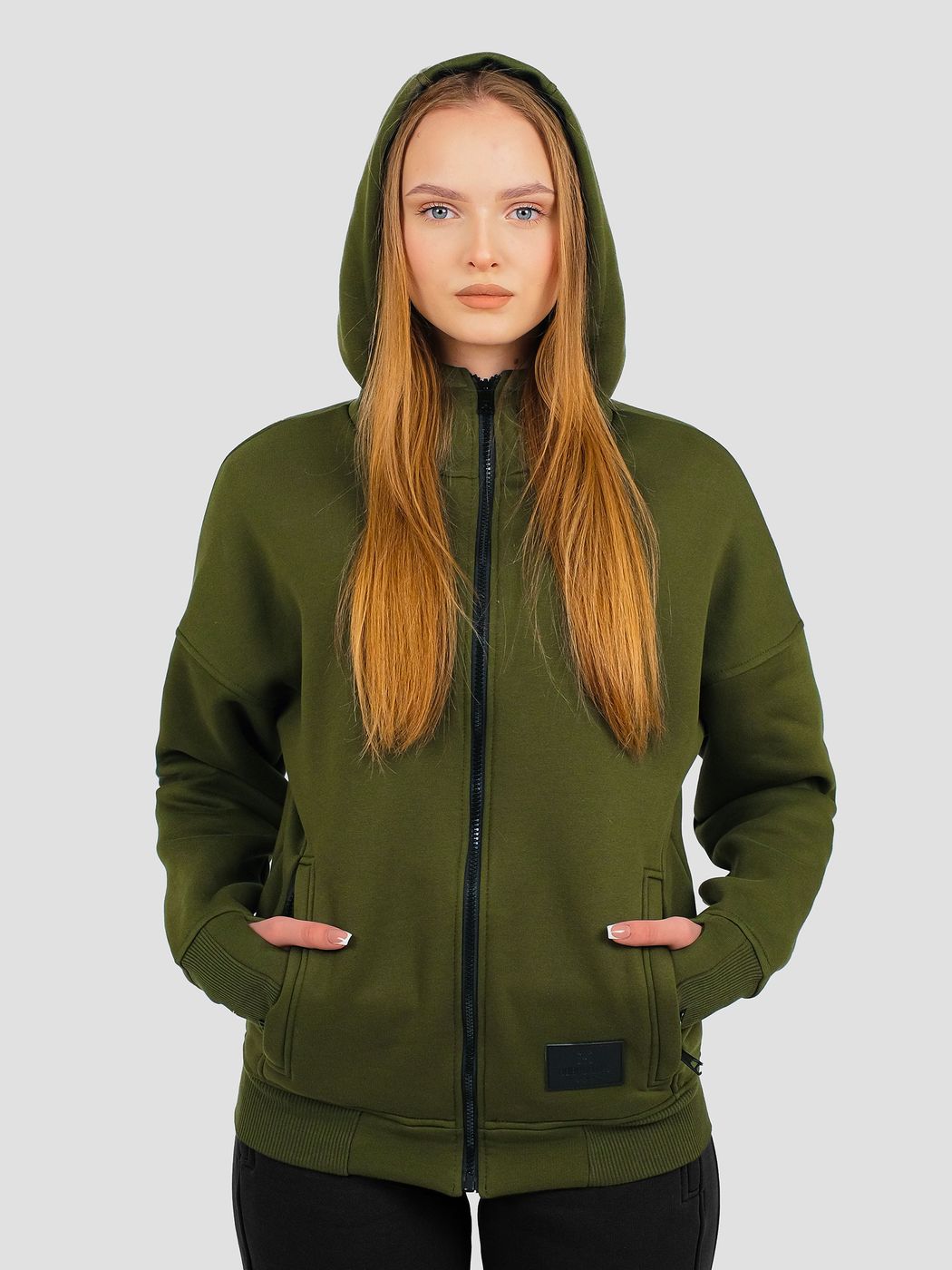 Women's Hoodie green Hoodie with Zipper, Brick orange, 2XS