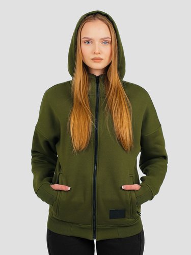 Women's Hoodie green Hoodie with Zipper, Brick orange, XS-S