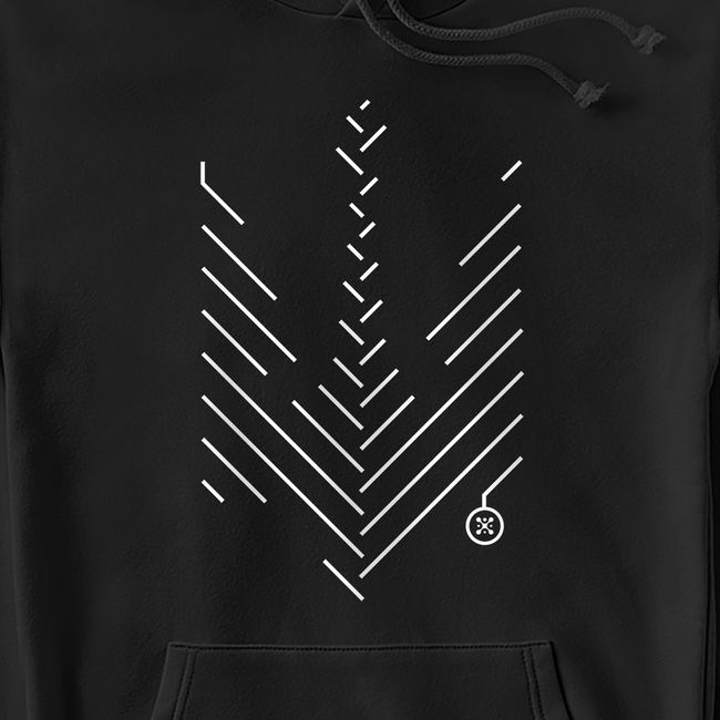 Худі жіночий “Мінімалістичний тризуб” з гербом тризубом теплий з начосом, Чорний, M-L